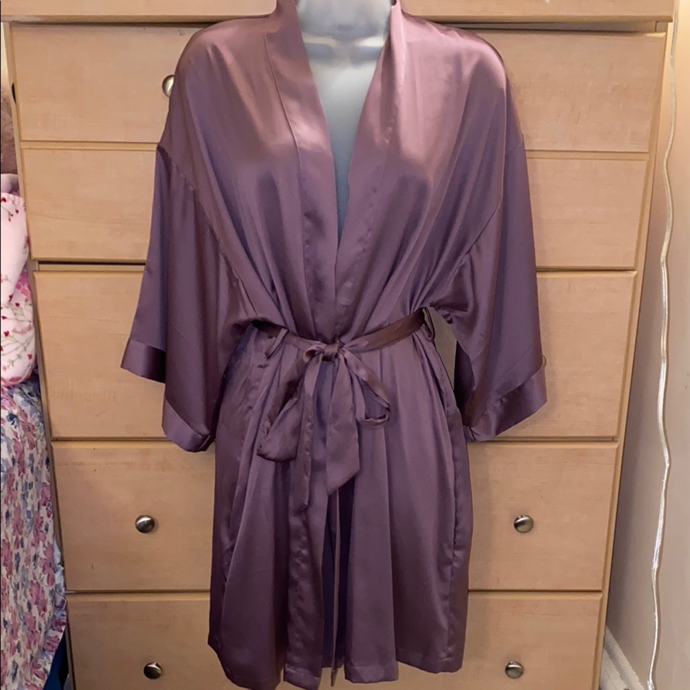 Victoria's Secret Purple Satin Kimono Robe